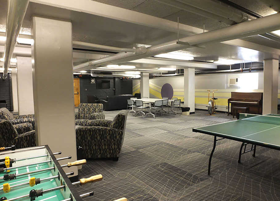 Recreation room on the lower level.