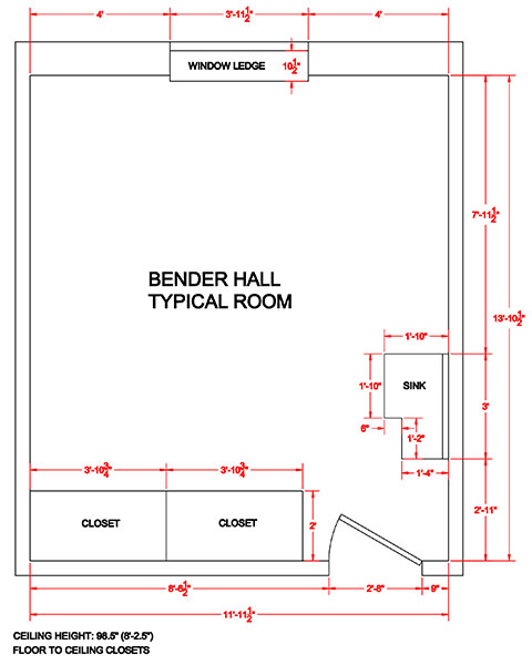 Bender Dimensions - Typical Room