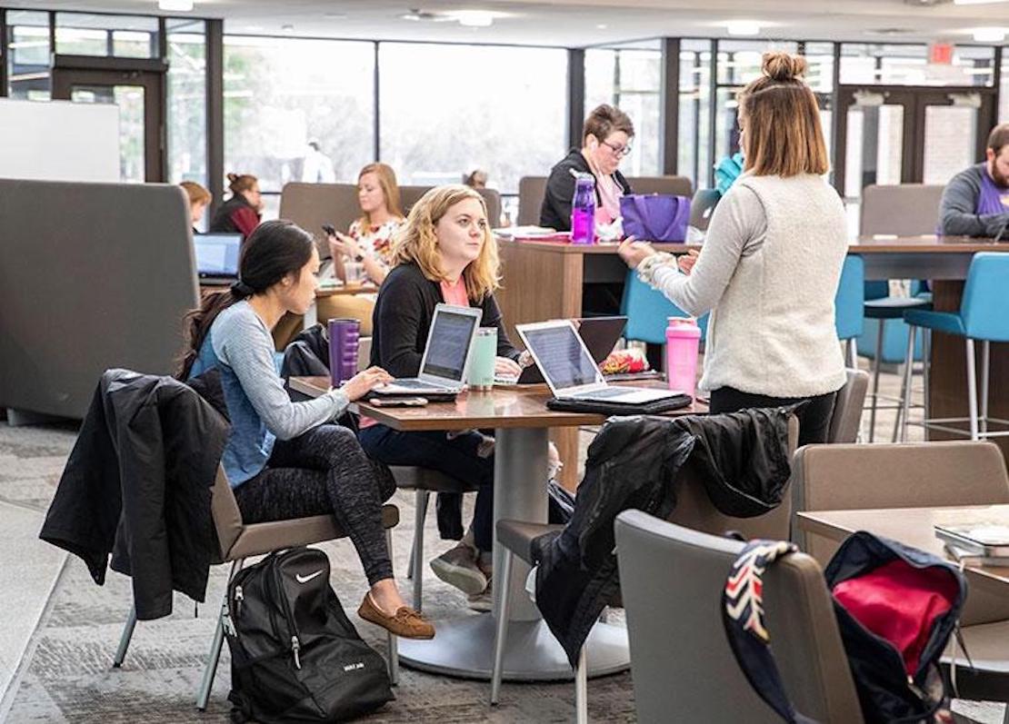 Students around a table